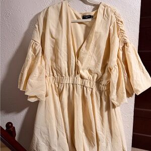 PrettyLittleThing Plus Soft Yellow Dress